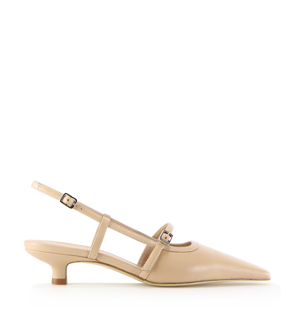 Elenne 35 slingback stiletter, nude læder