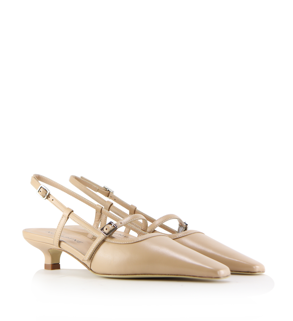 Elenne 35 slingback stiletter, nude læder