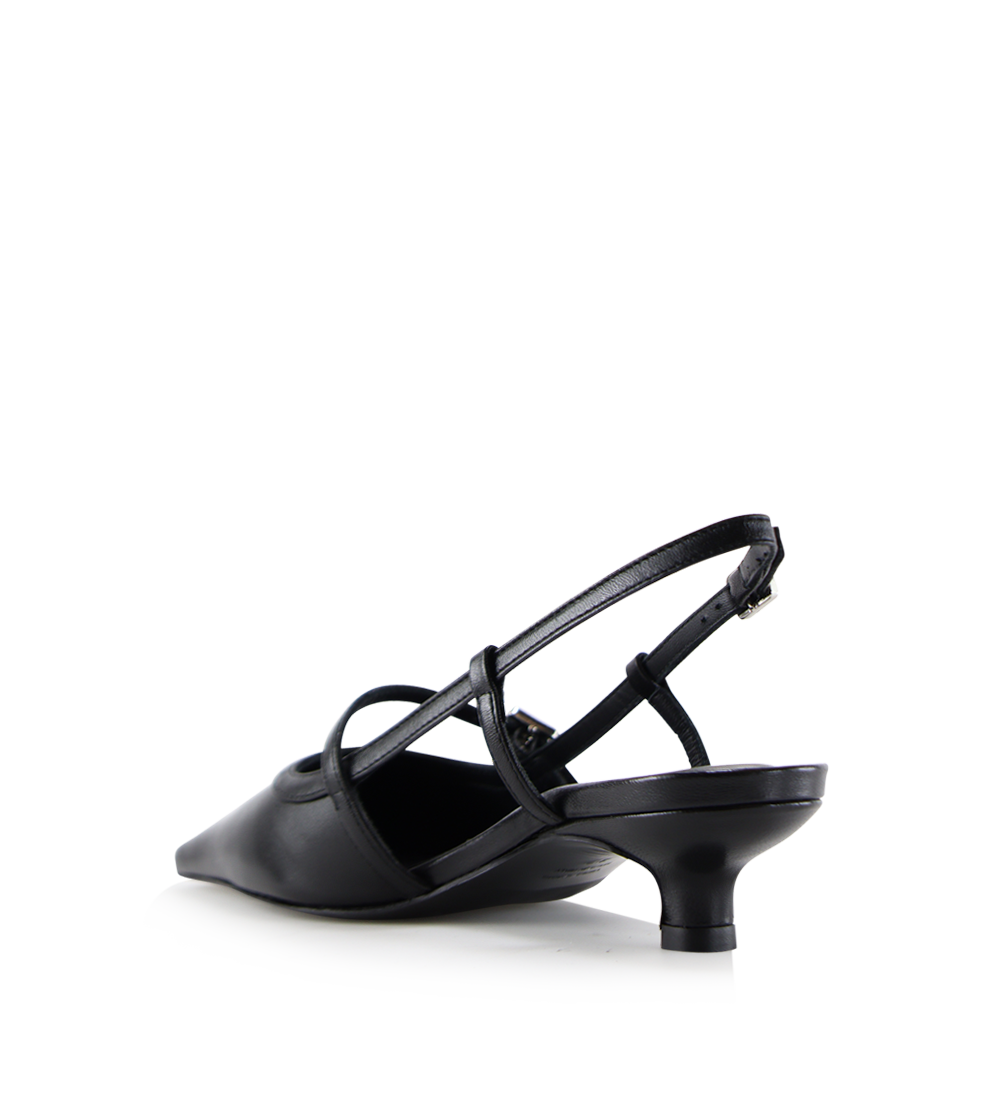 Elenne 35 slingback stilettos, black leather