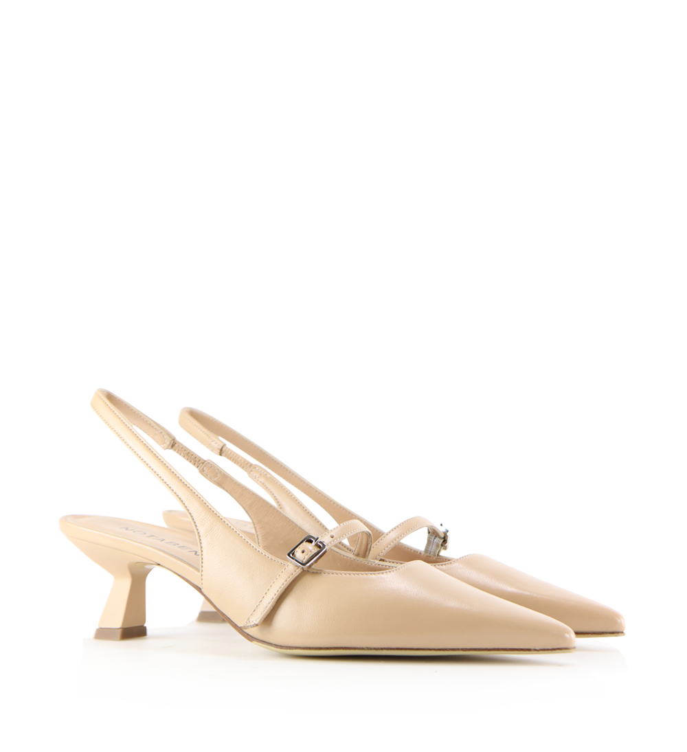 Elina 50 slingback stiletter, nude læder