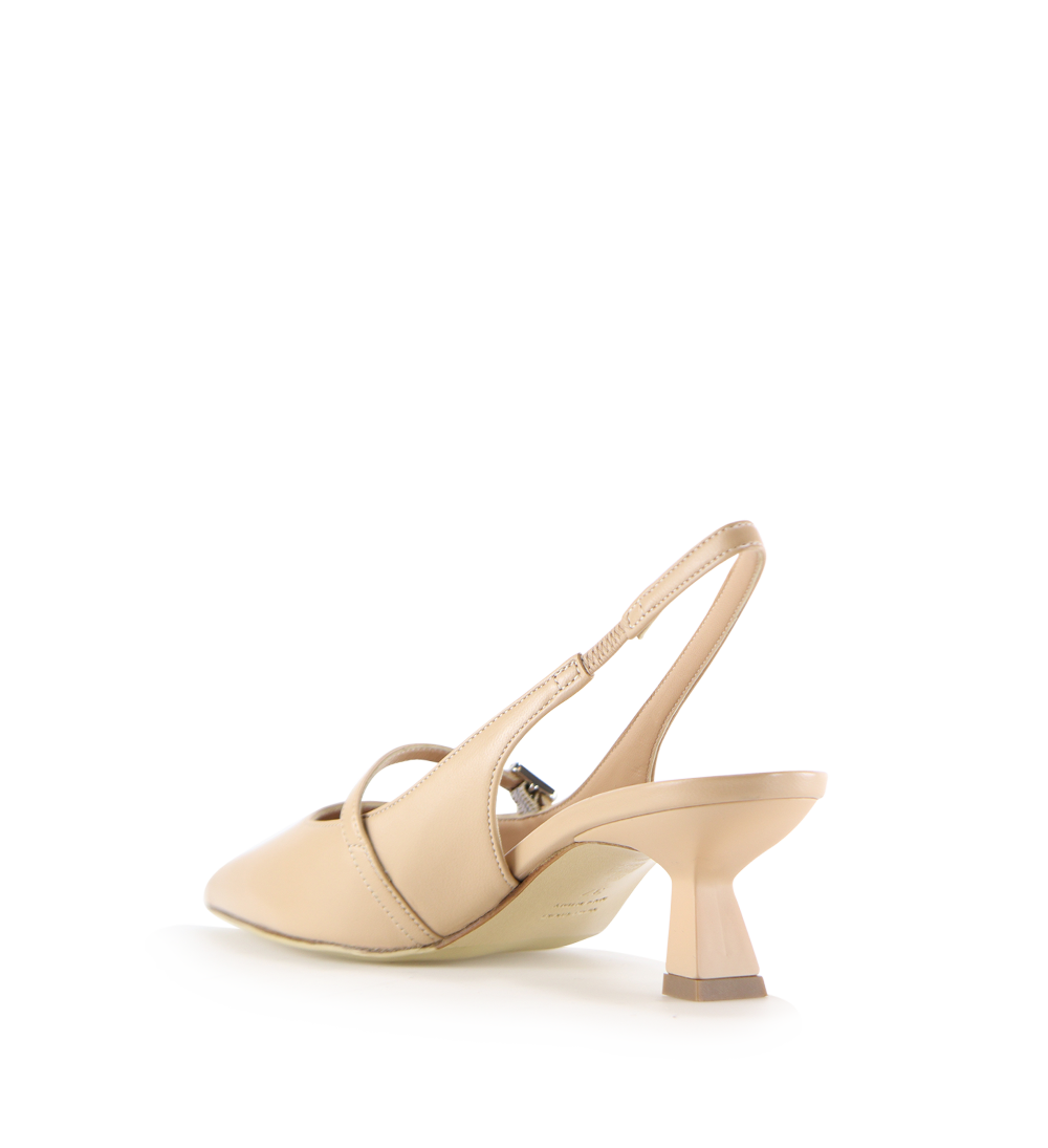 Elina 50 slingback stiletter, nude læder