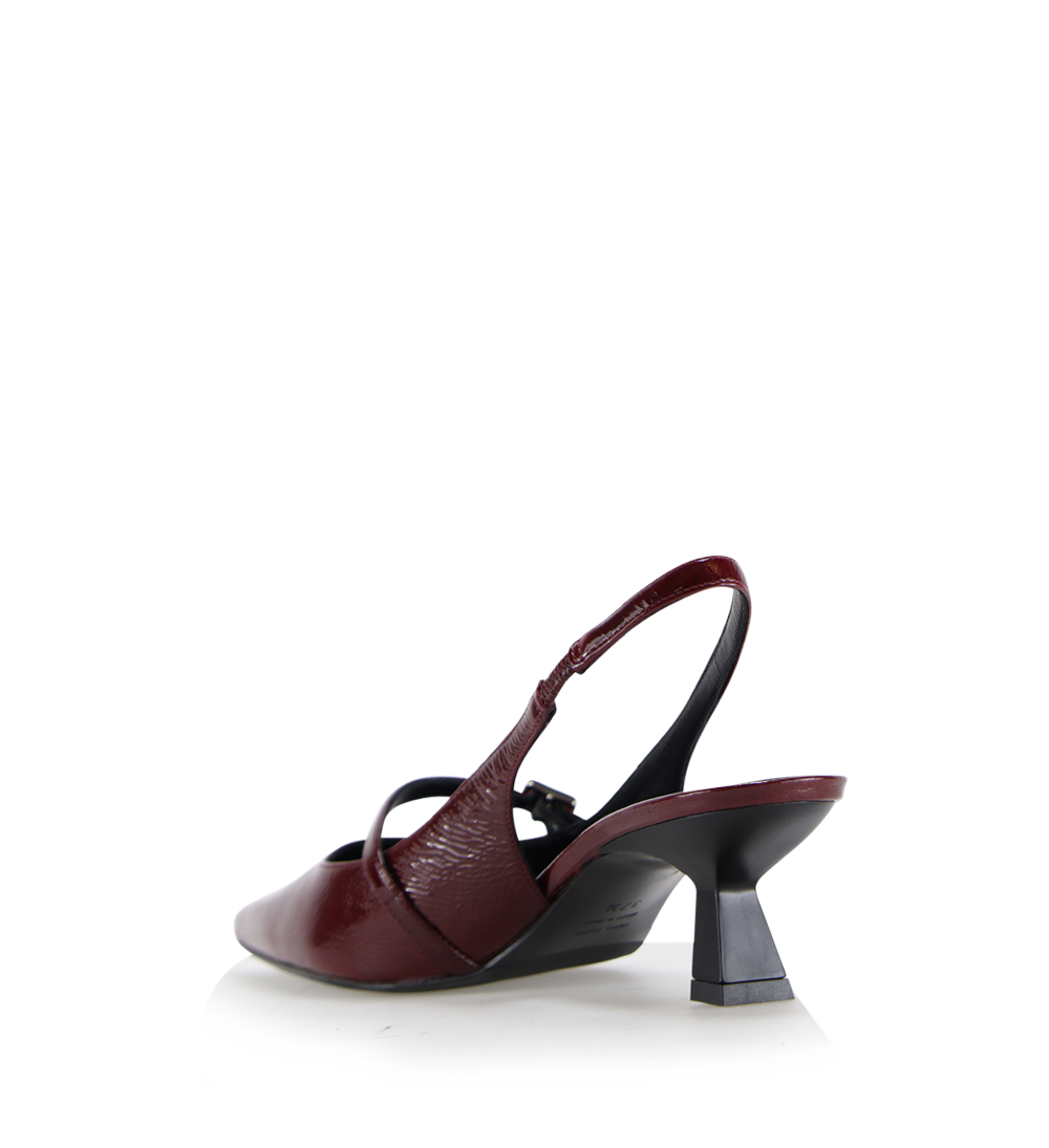 Elina 50 slingback stiletter, Bordeaux lak