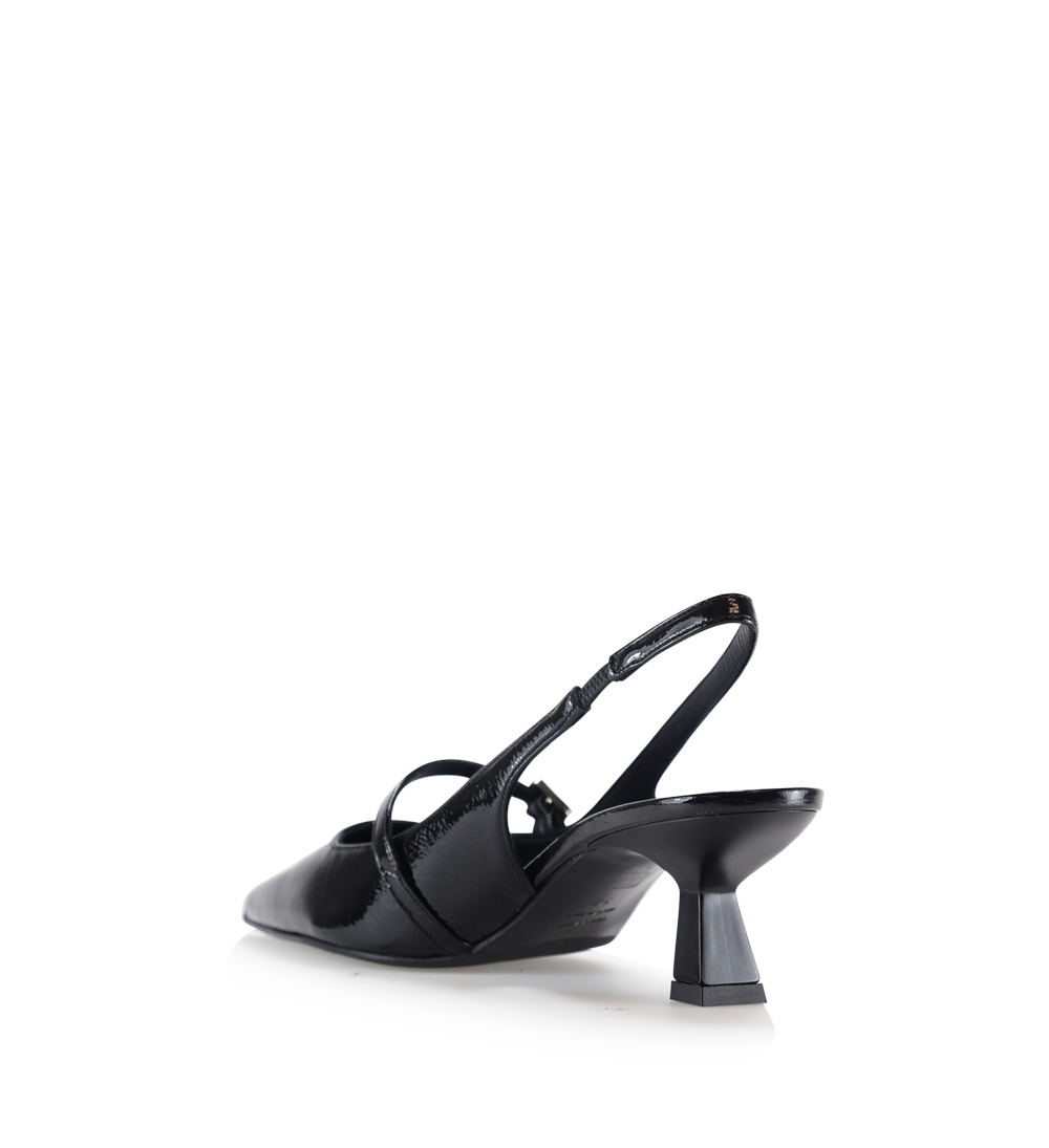 Elina 50 slingback, sort lak