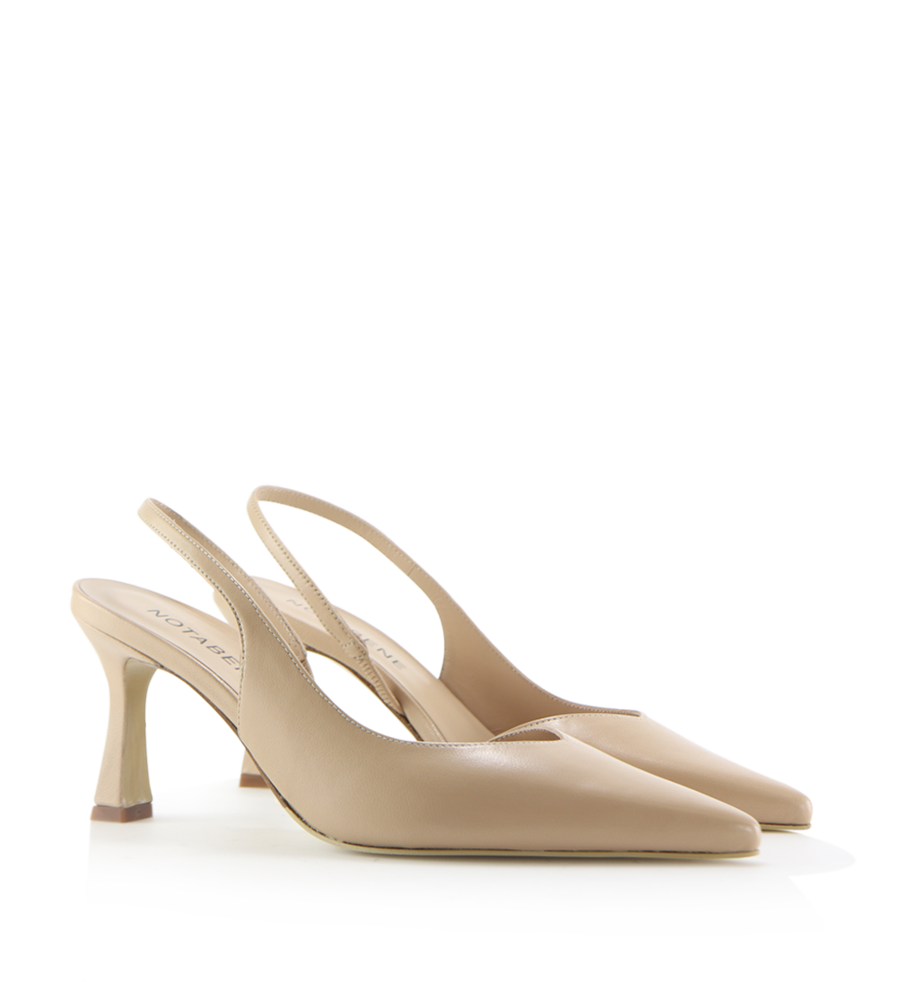 Emira 70 slingback stilettos, nude leather