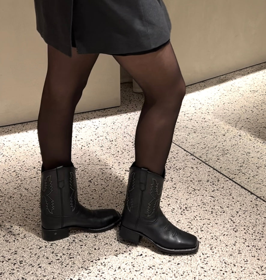 Draco boots, black leather