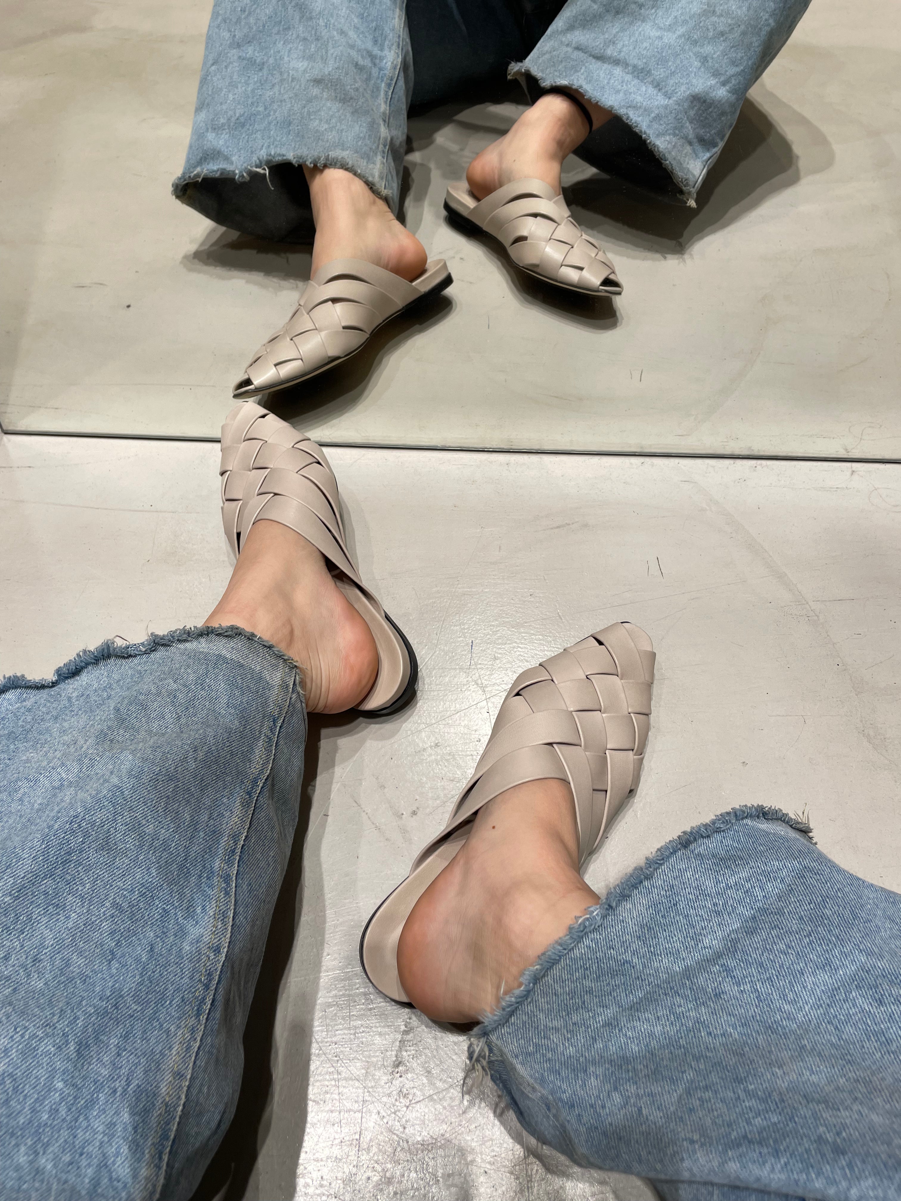 Lorena sandals, beige leather