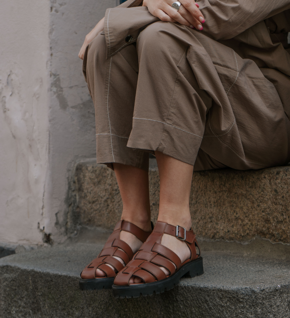 Miuccia sandaler, brun læder