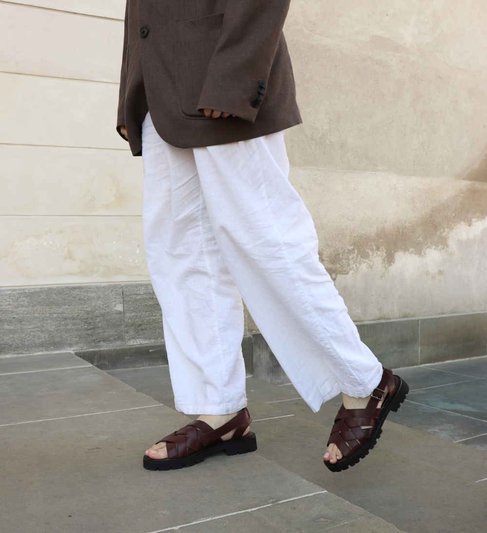 Manuela sandals, chestnut leather