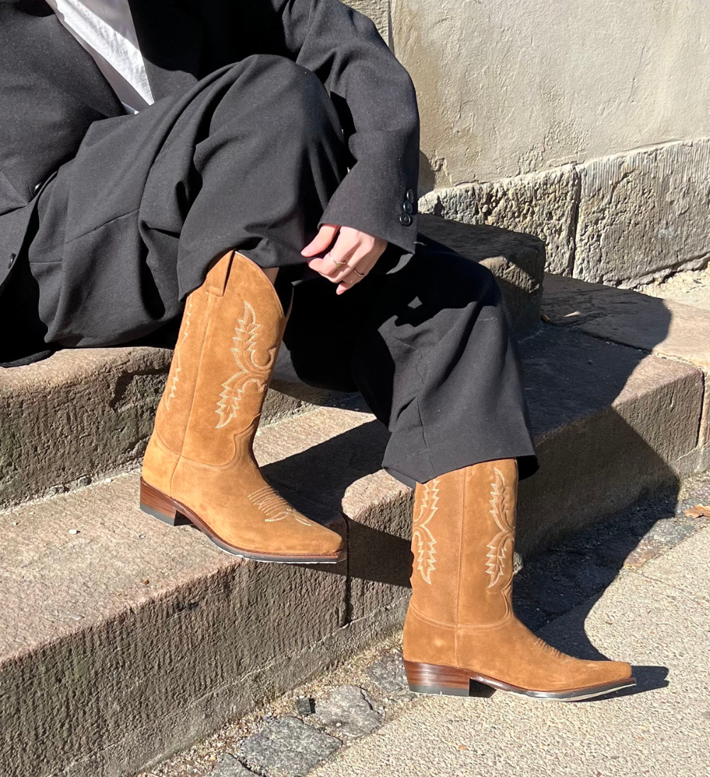 Diego cowboy støvler, brun ruskind