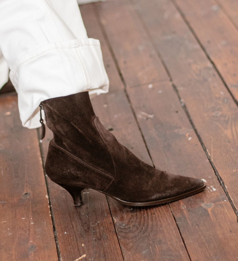 Yaz 50 støvler, mørkebrun ruskind