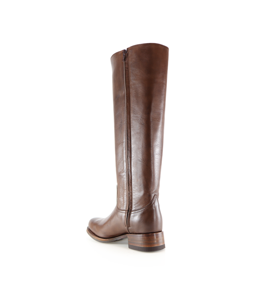 Achilla zip boots, dark brown leather