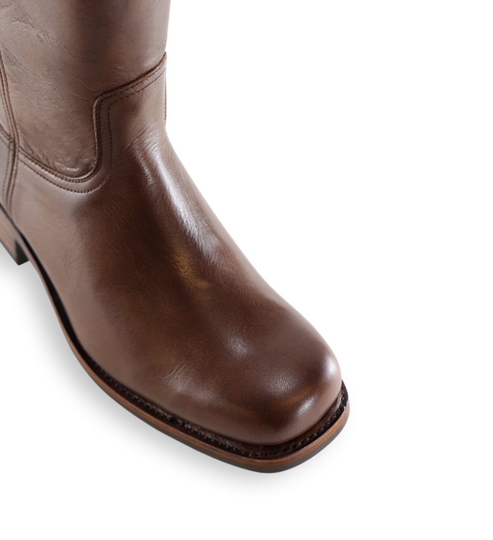 Achilla zip boots, dark brown leather