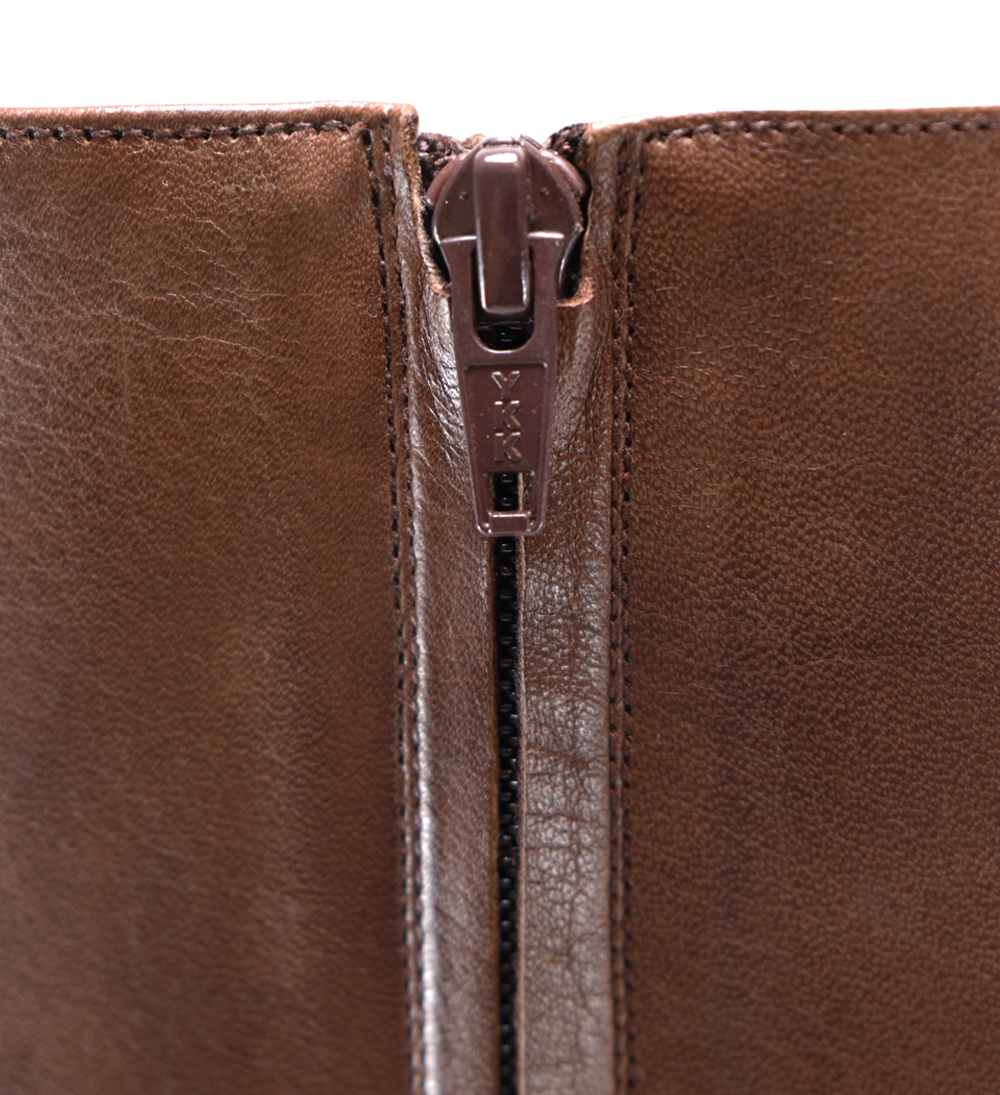 Achilla zip boots, dark brown leather
