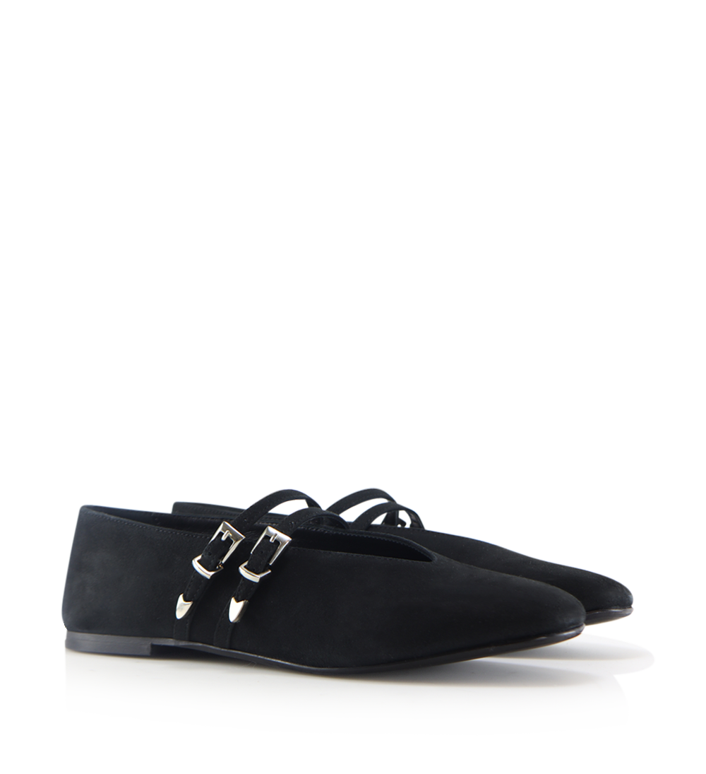Barbette ballerina, sort ruskind
