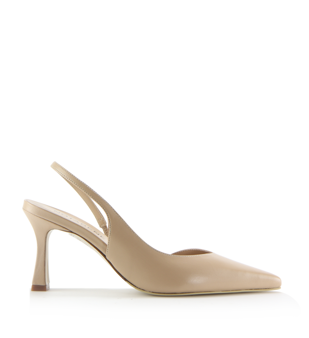Emira 70 slingback stilettos, nude leather