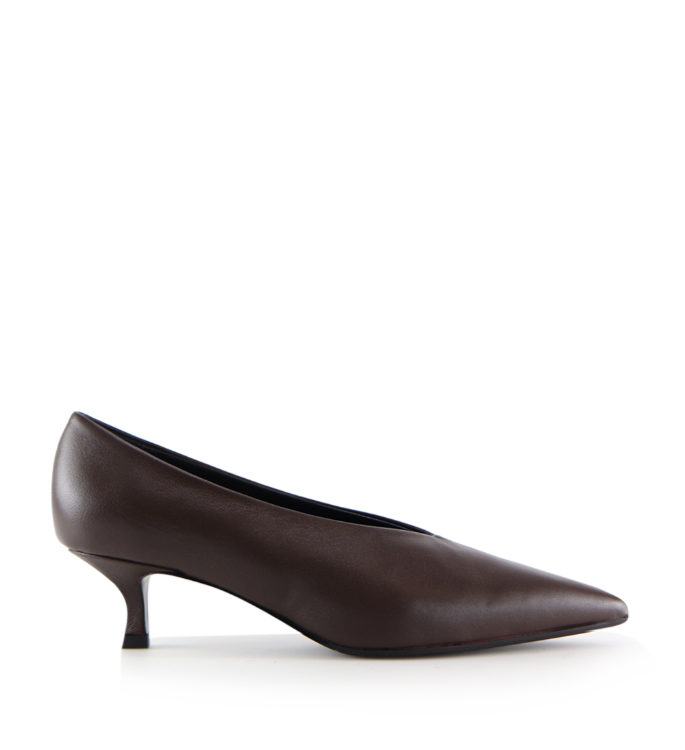 Gaia 40 stilettos, dark brown leather