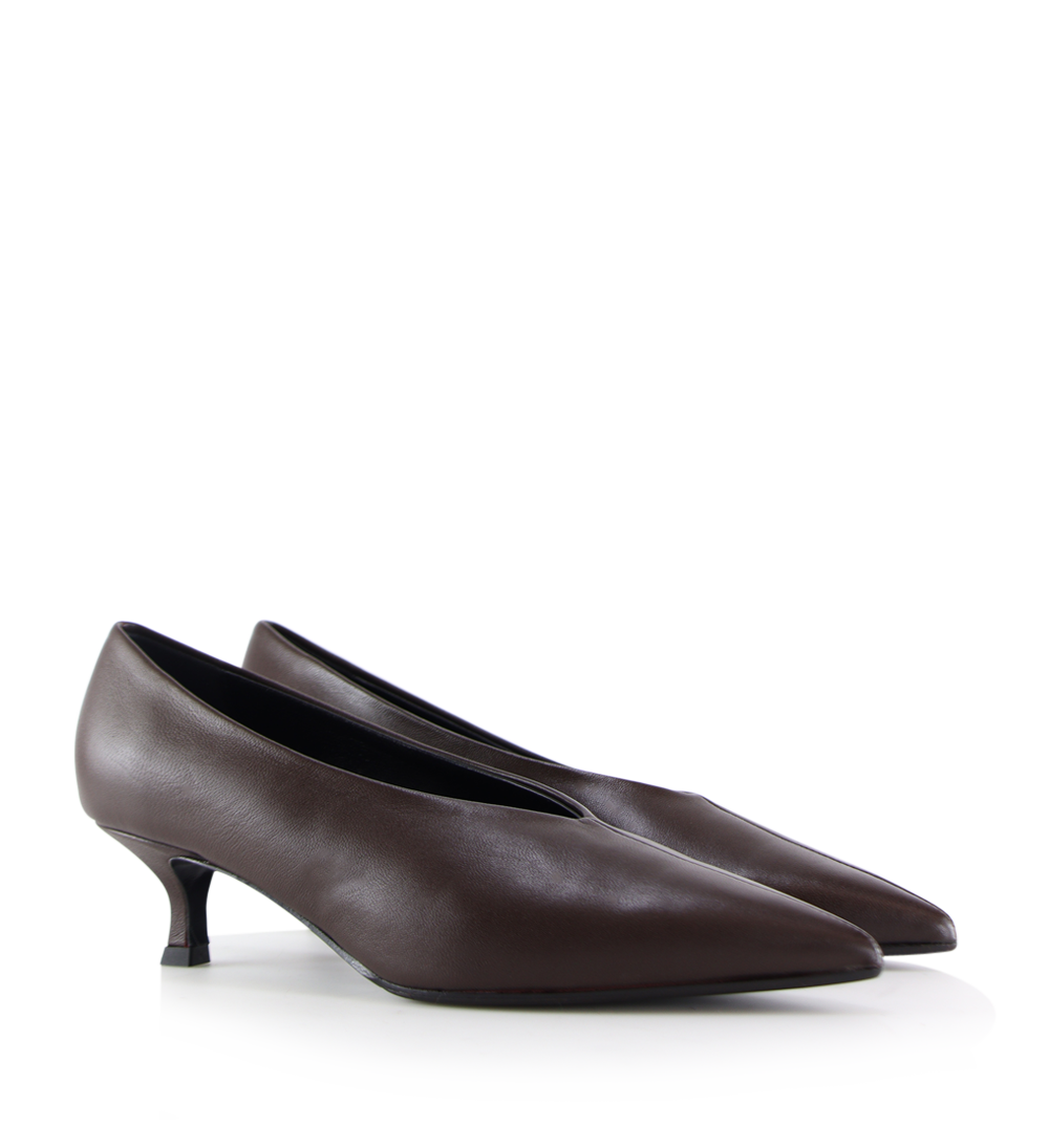 Gaia 40 stilettos, dark brown leather