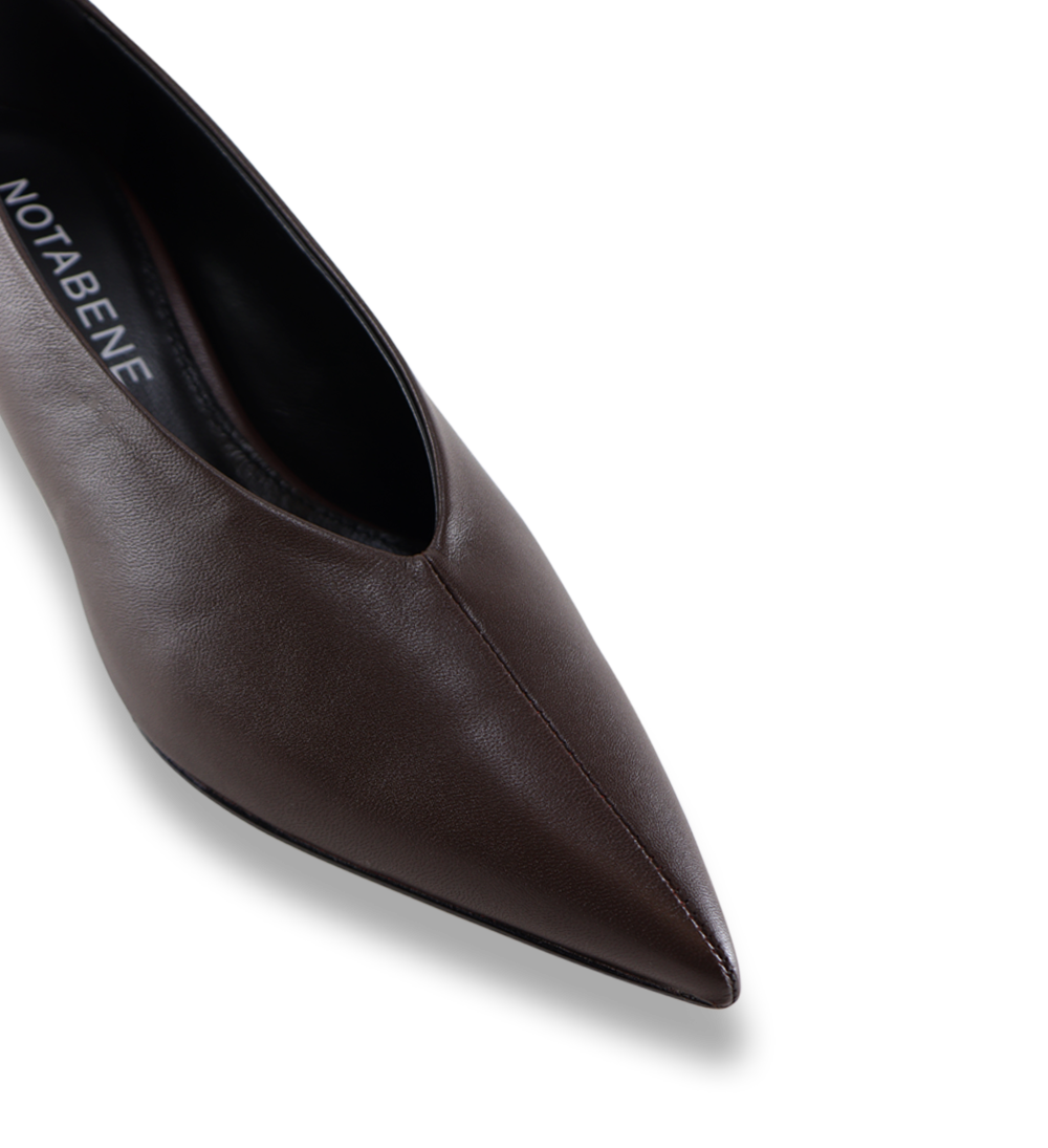 Gaia 40 stilettos, dark brown leather