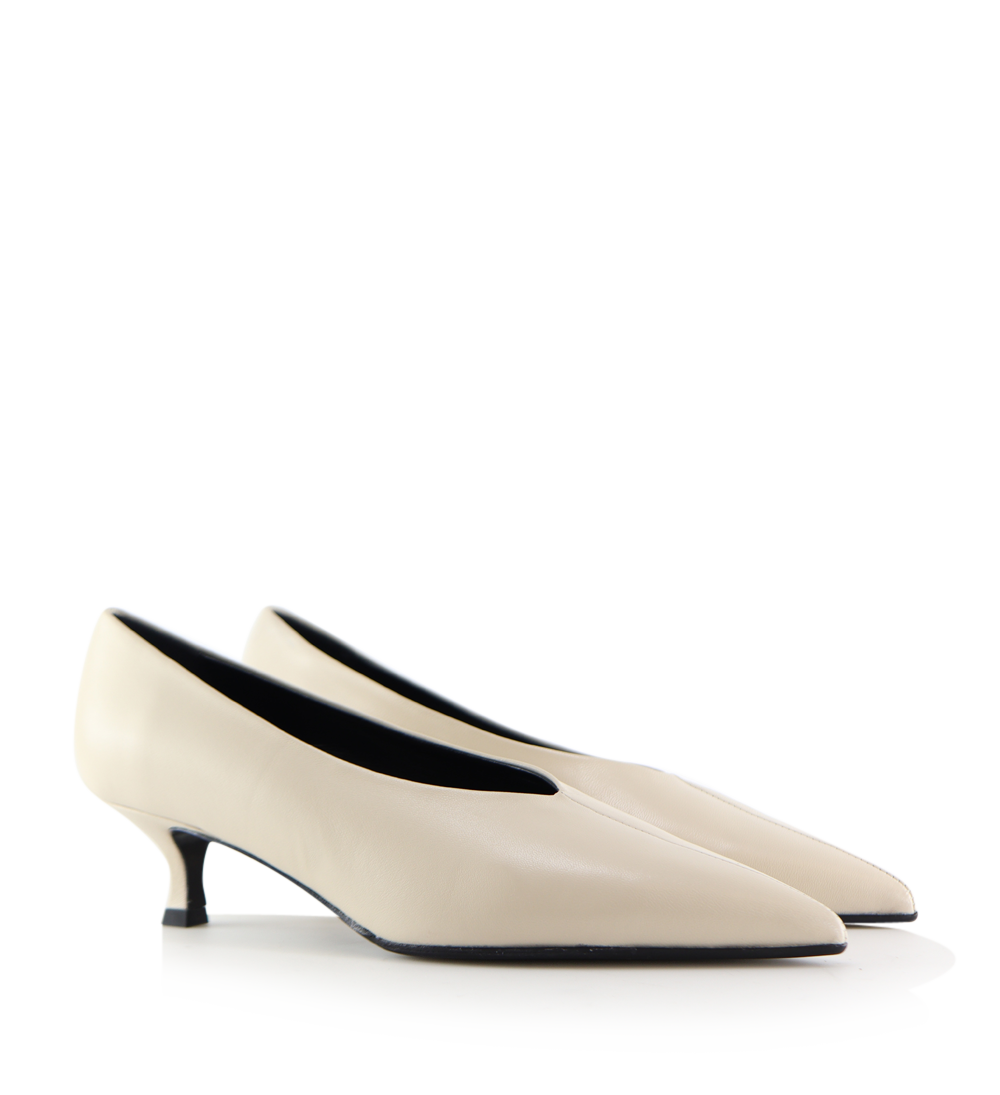 Gaia 40 stilettos, off-white leather