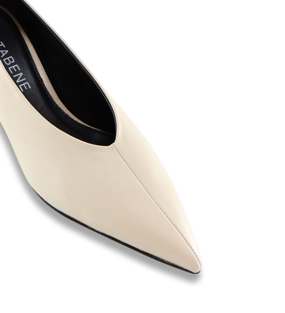 Gaia 40 stilettos, off-white leather
