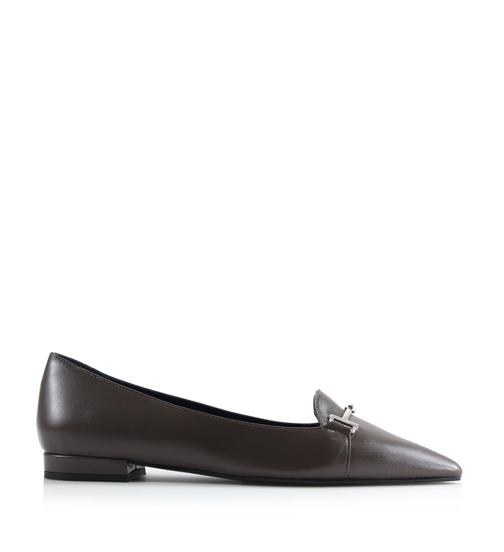 Giselle loafers, asphalt leather