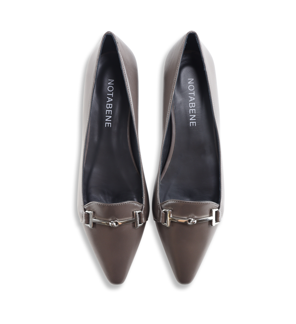 Giselle loafers, asphalt leather