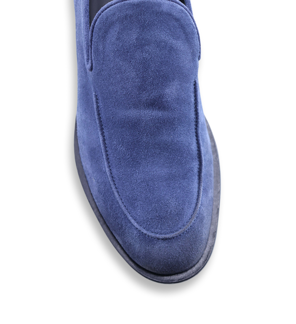 Vittorio loafers, blå ruskind
