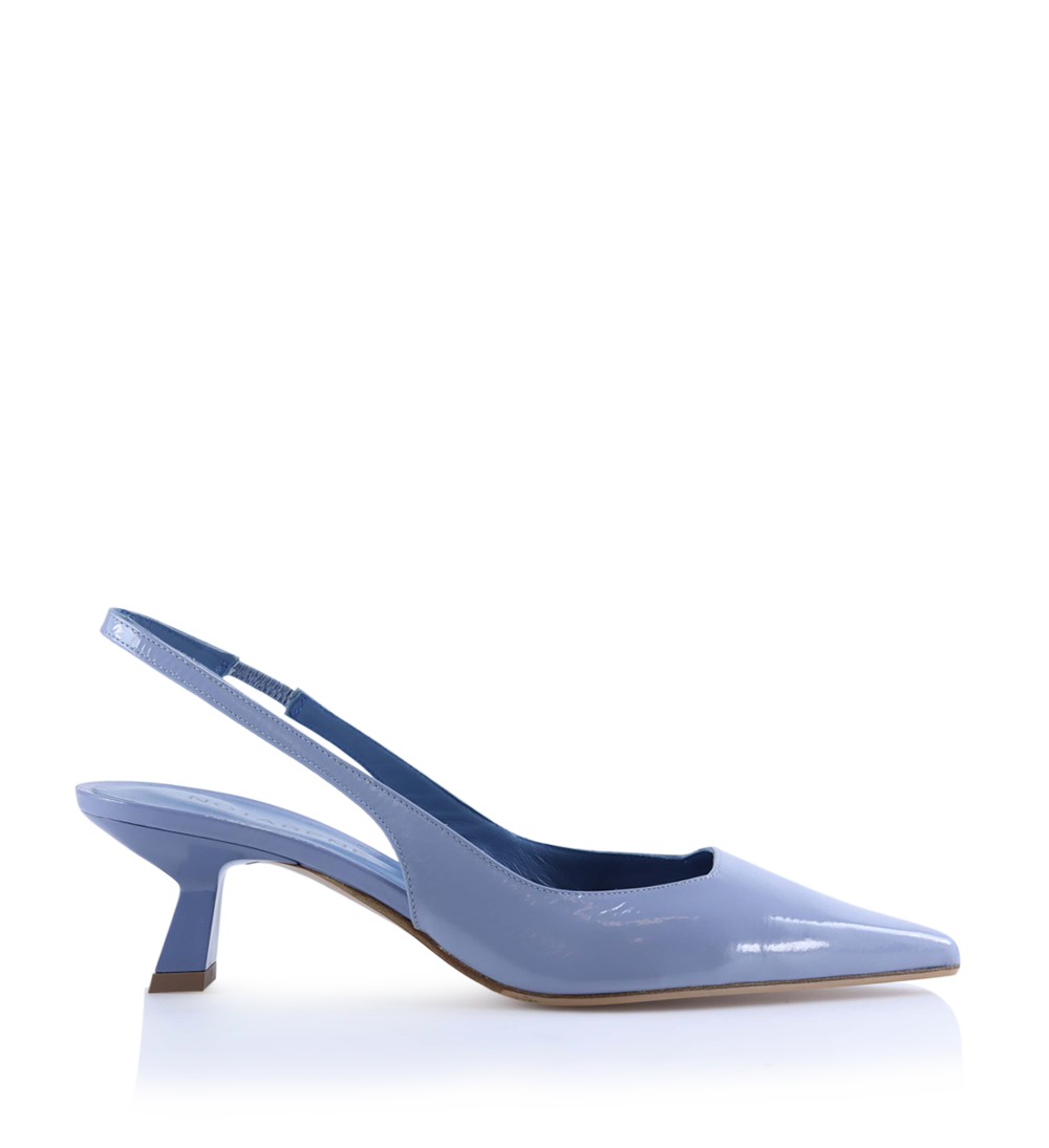Elisa 50 slingback stilettos, blue patent