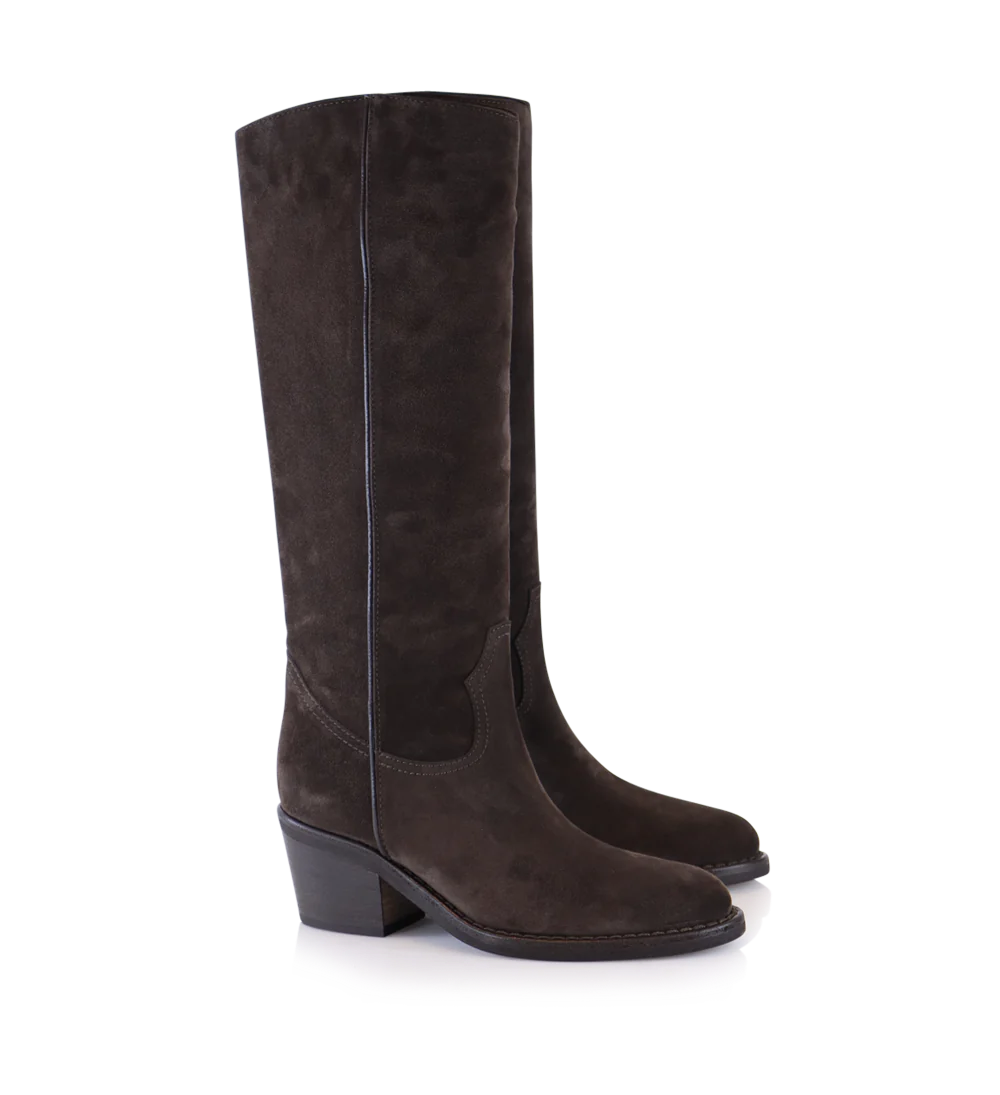 Ancy boots, dark brown suede