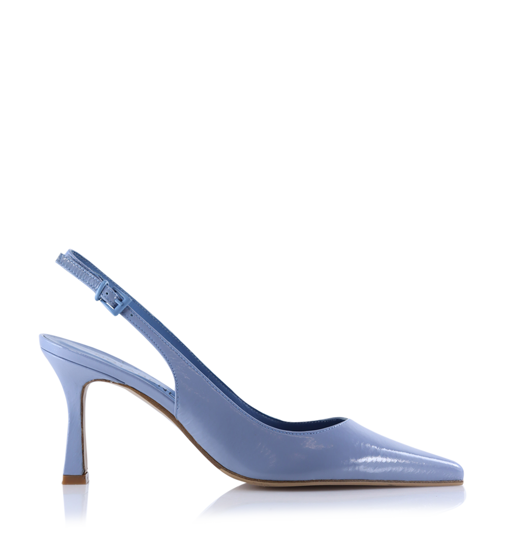 Emilia Low 70 slingback stilettos, blue patent