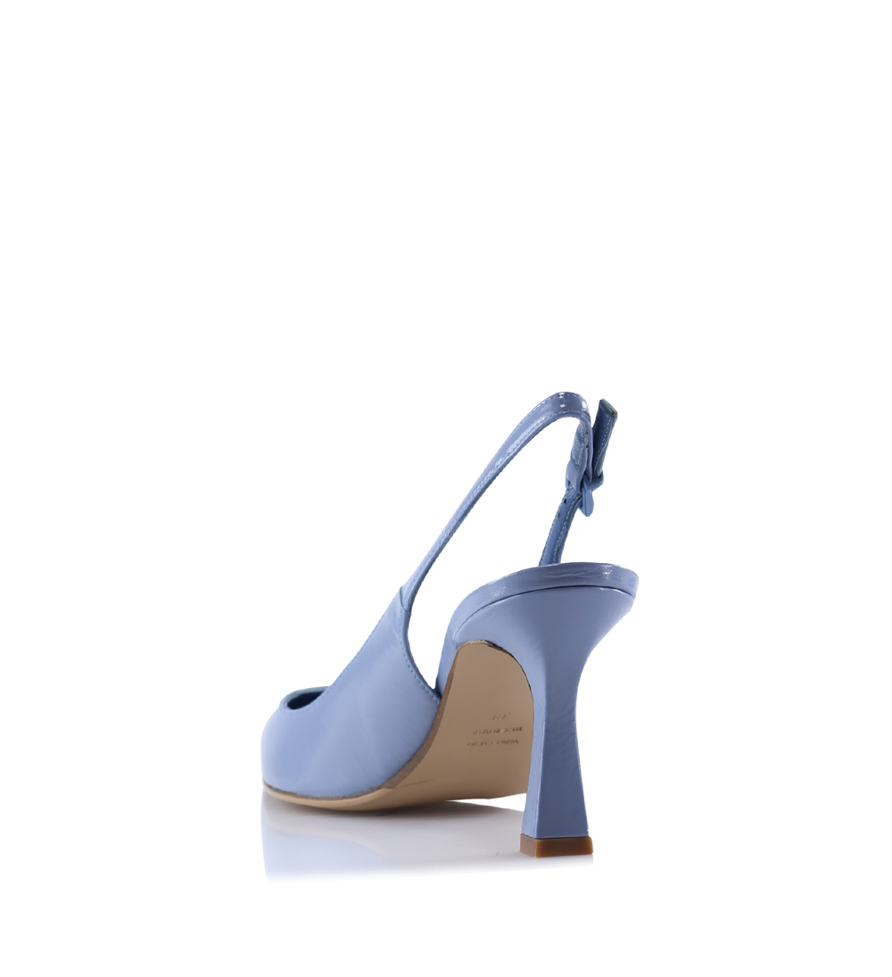 Emilia Low 70 slingback stilettos, blue patent