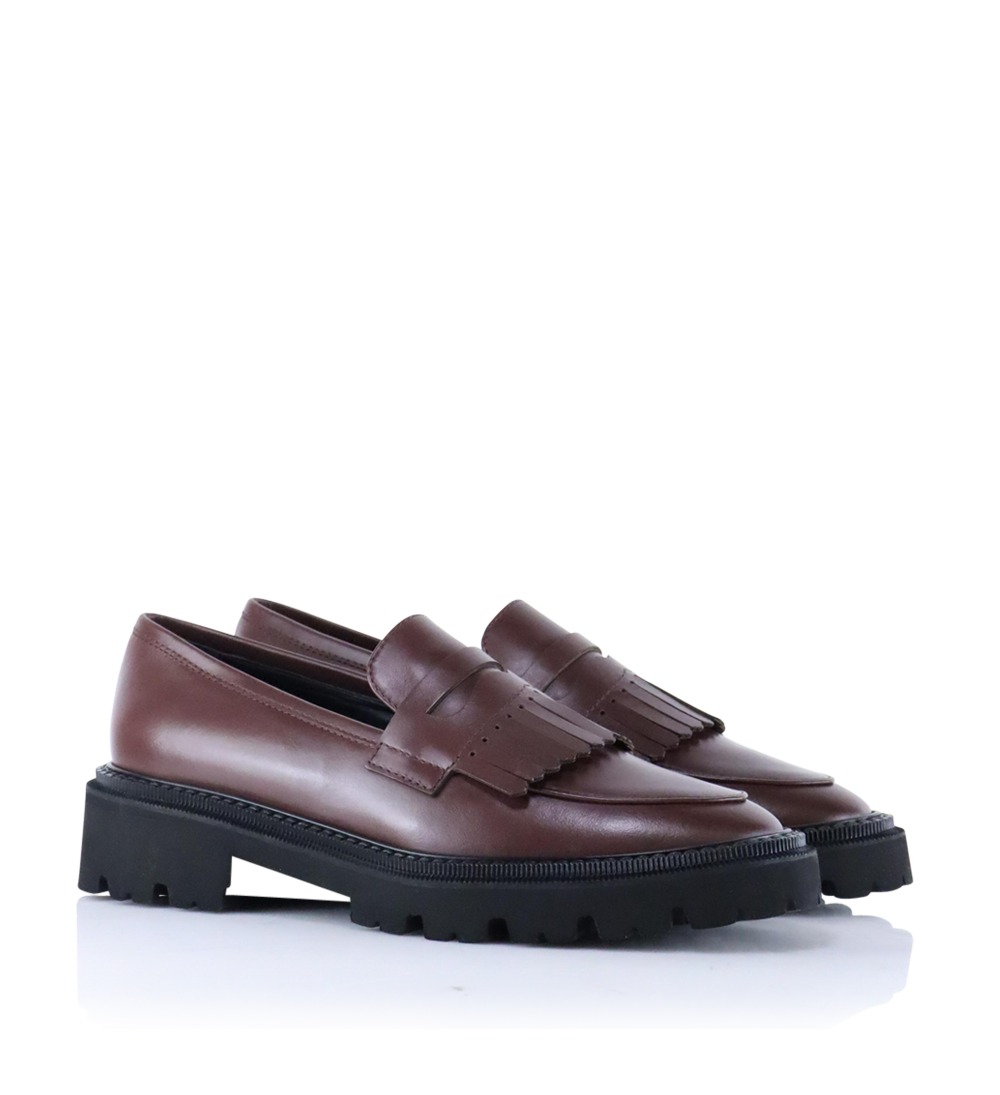 Tereza loafers, chestnut leather