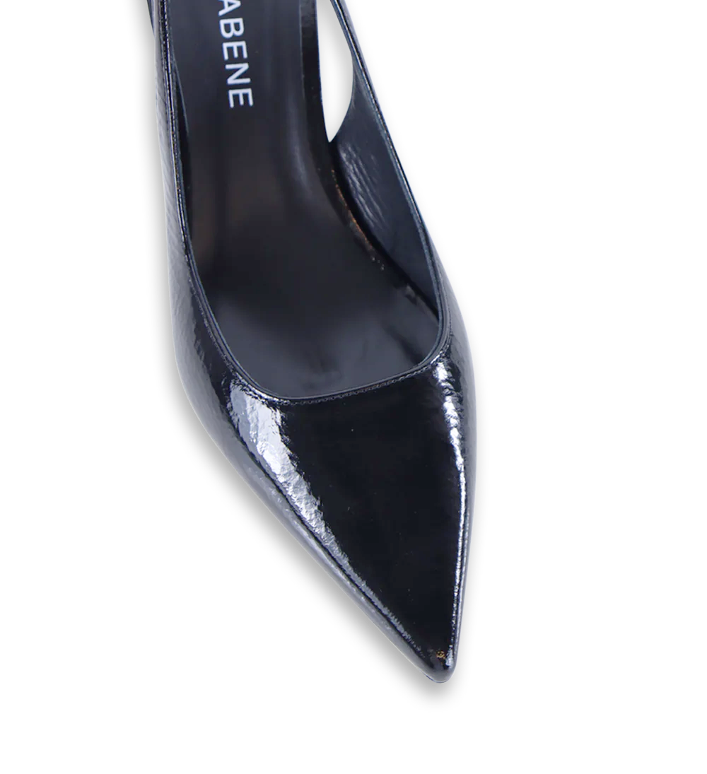 Elisa 50 slingback stilettos, black patent