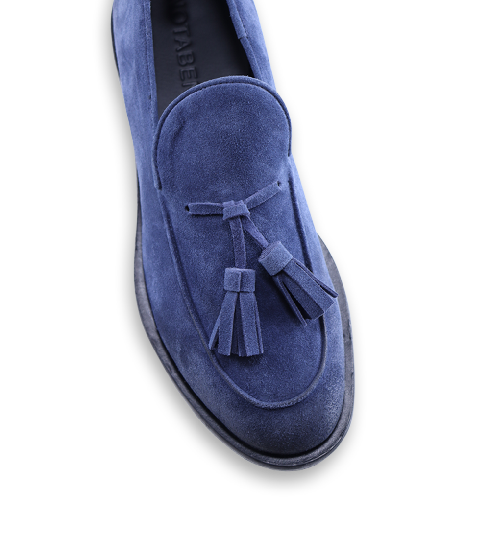 Vico loafers, blå ruskind