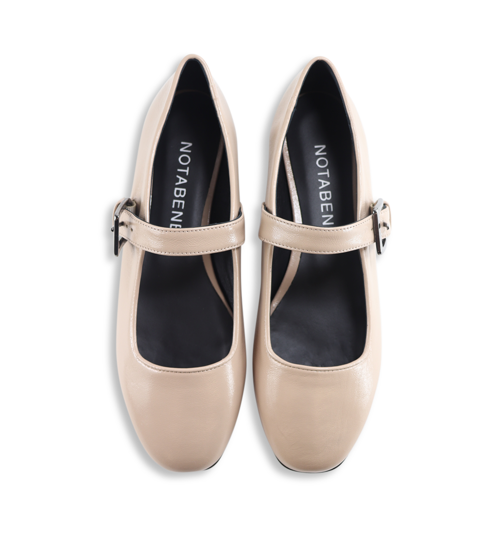 Bertha ballerinas, nude patent