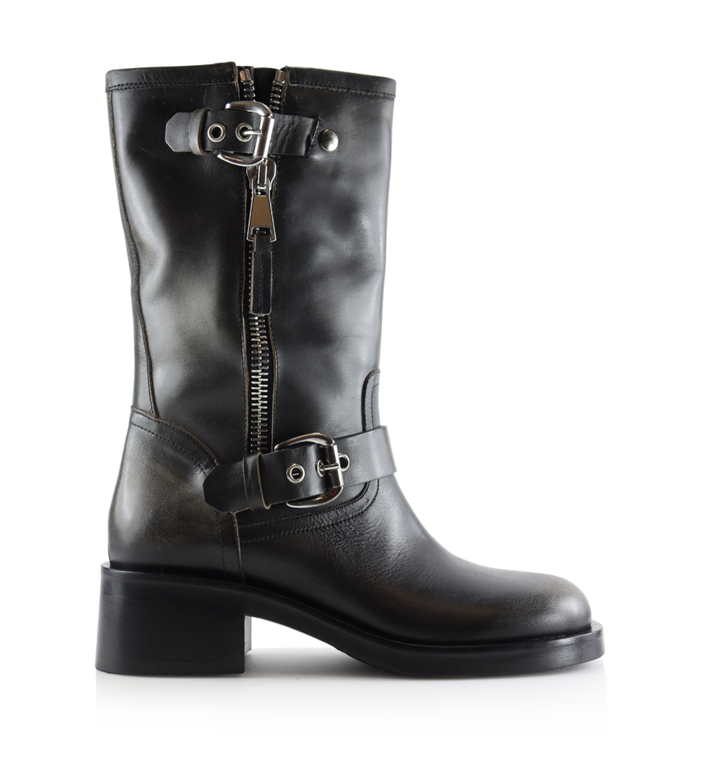 Angela biker boots, trendy black