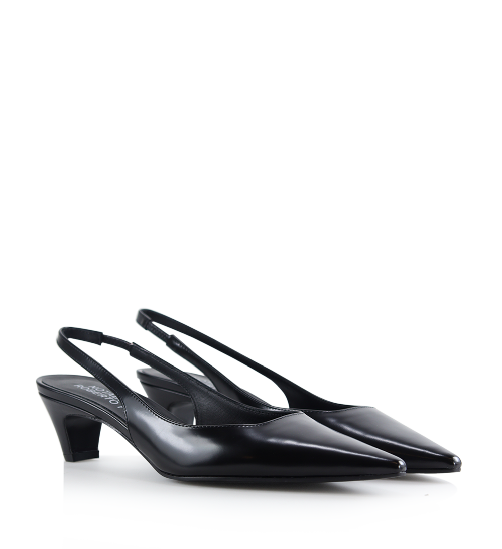 Beatrice 35 slingback stilettos, black leather