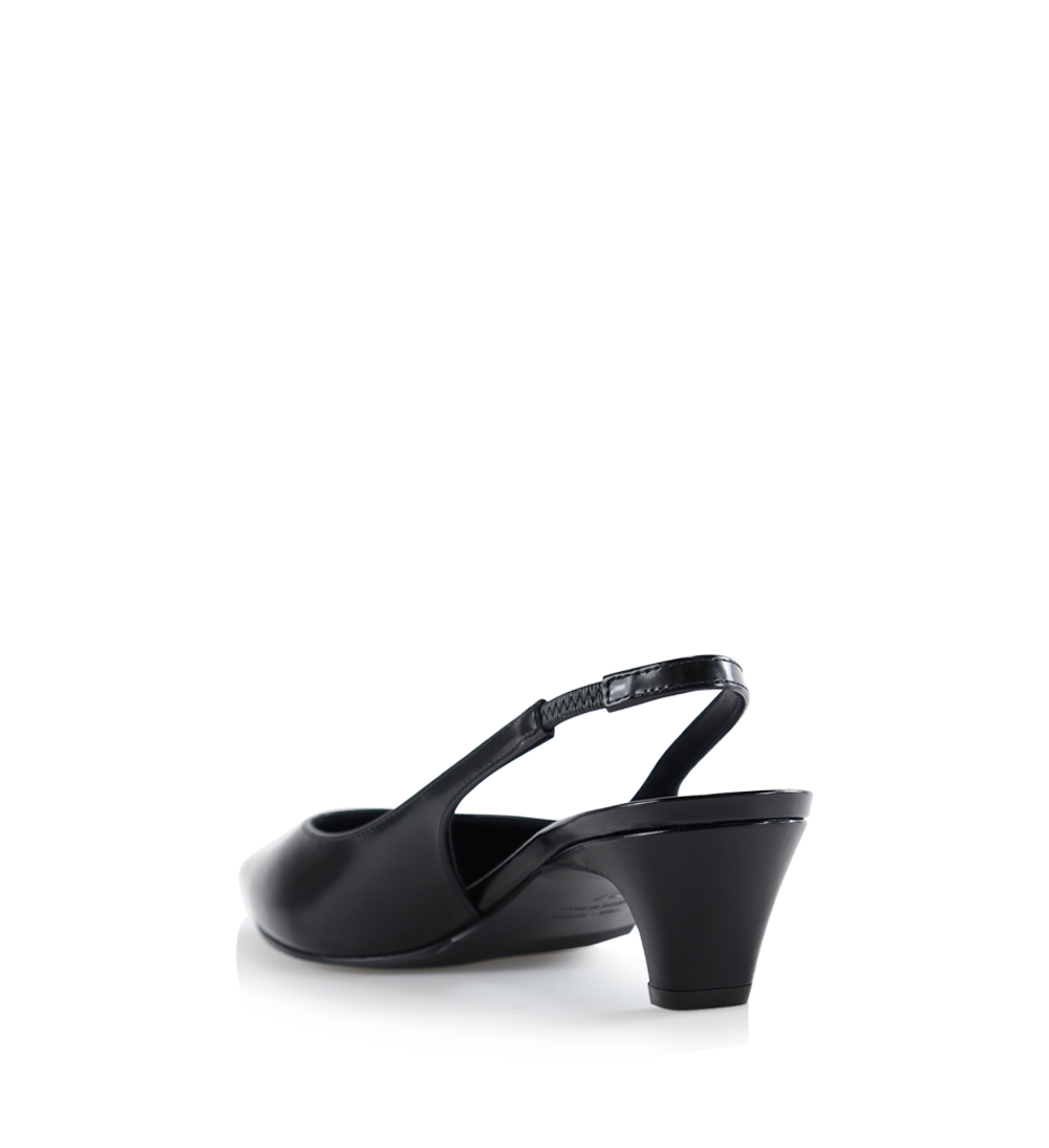 Beatrice 35 slingback stiletter, sort læder