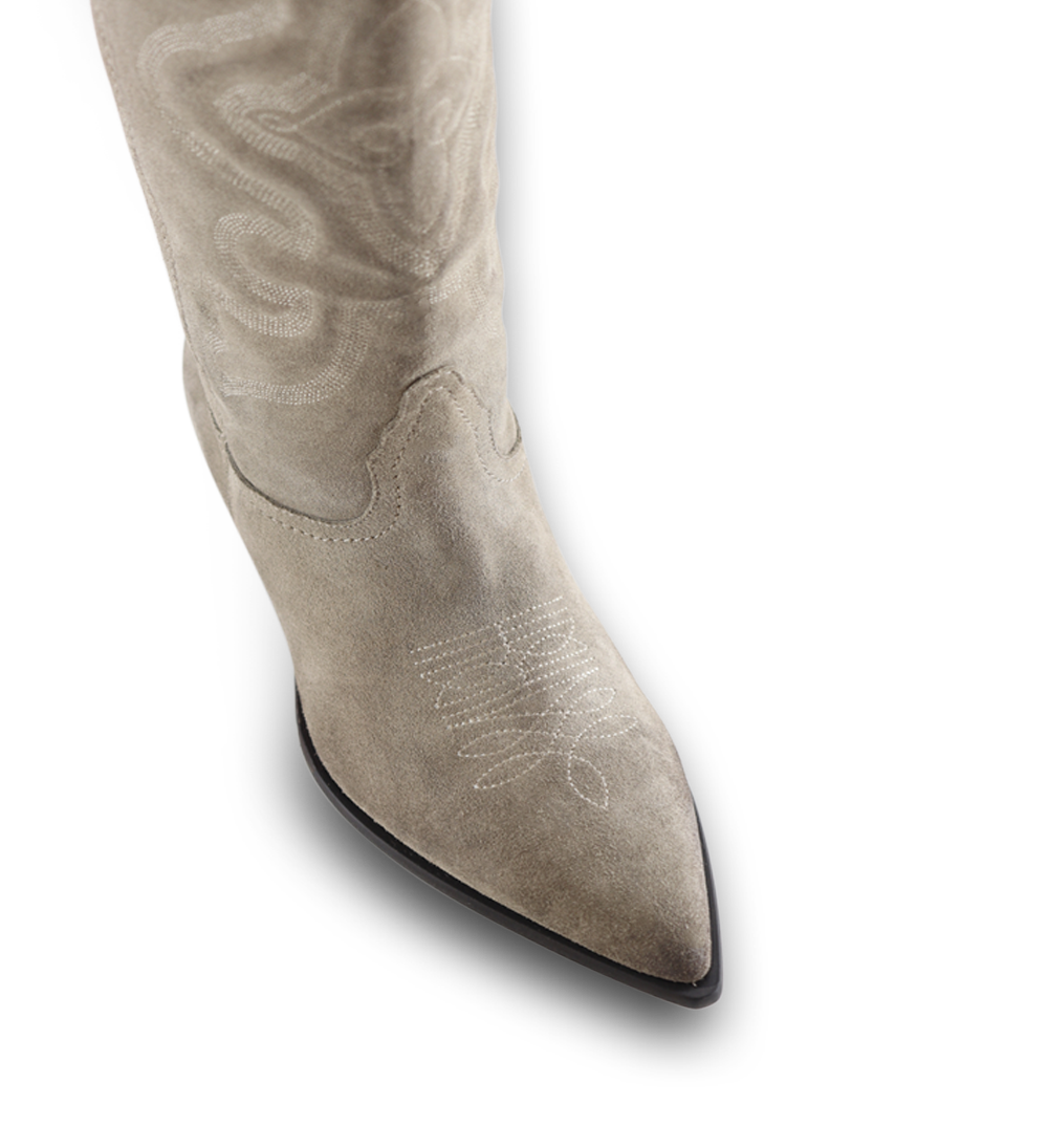 Dorothea cowboy boots, grey suede