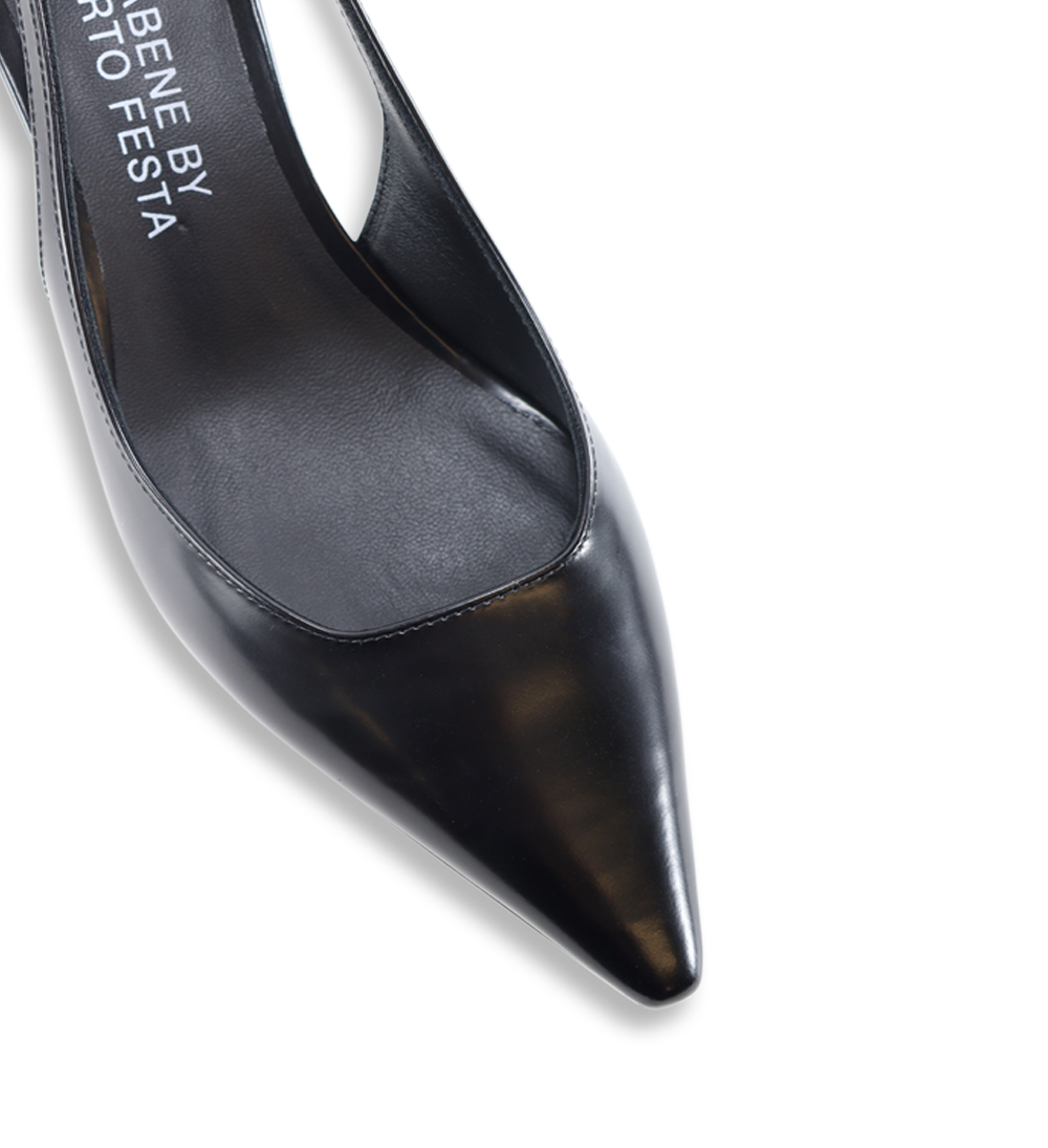 Beatrice 35 slingback stiletter, sort læder