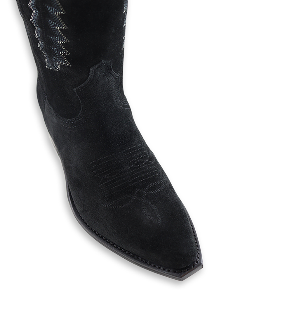 Diablo cowboy boots, black suede