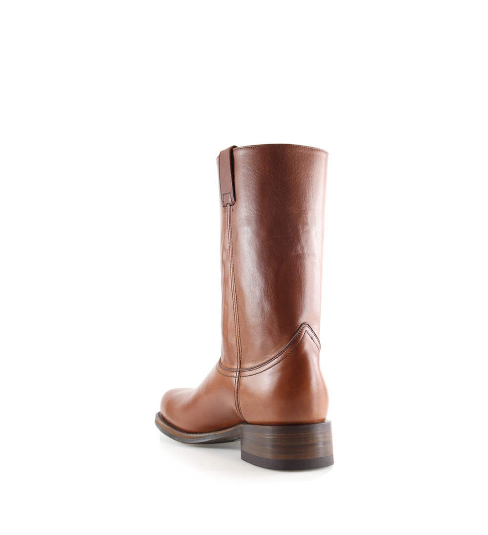 Achilles boots, brown leather