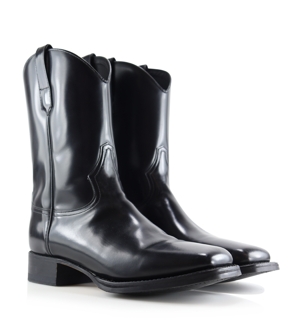 Drake biker boots, black leather