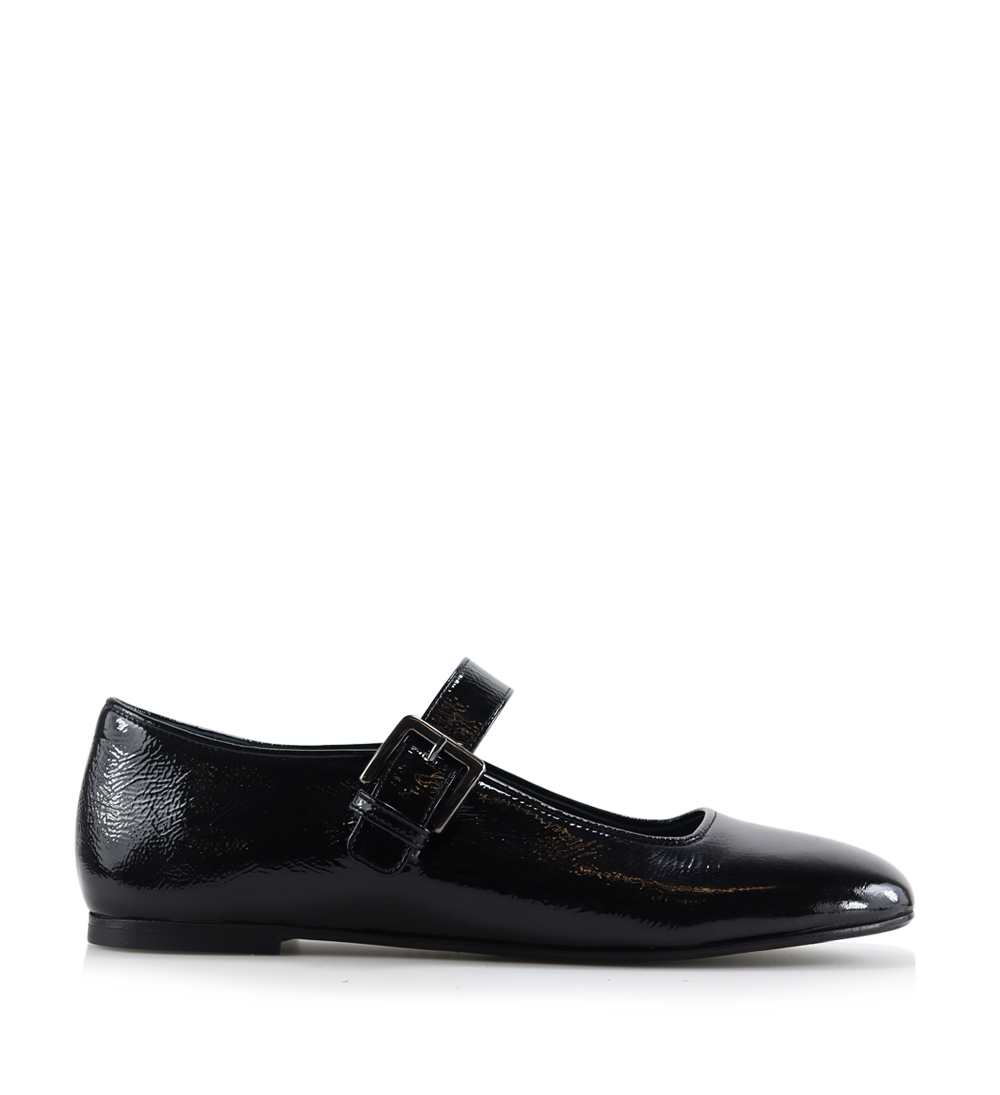 Bertha ballerinas, black patent