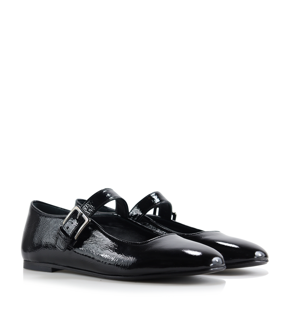 Bertha ballerinas, black patent