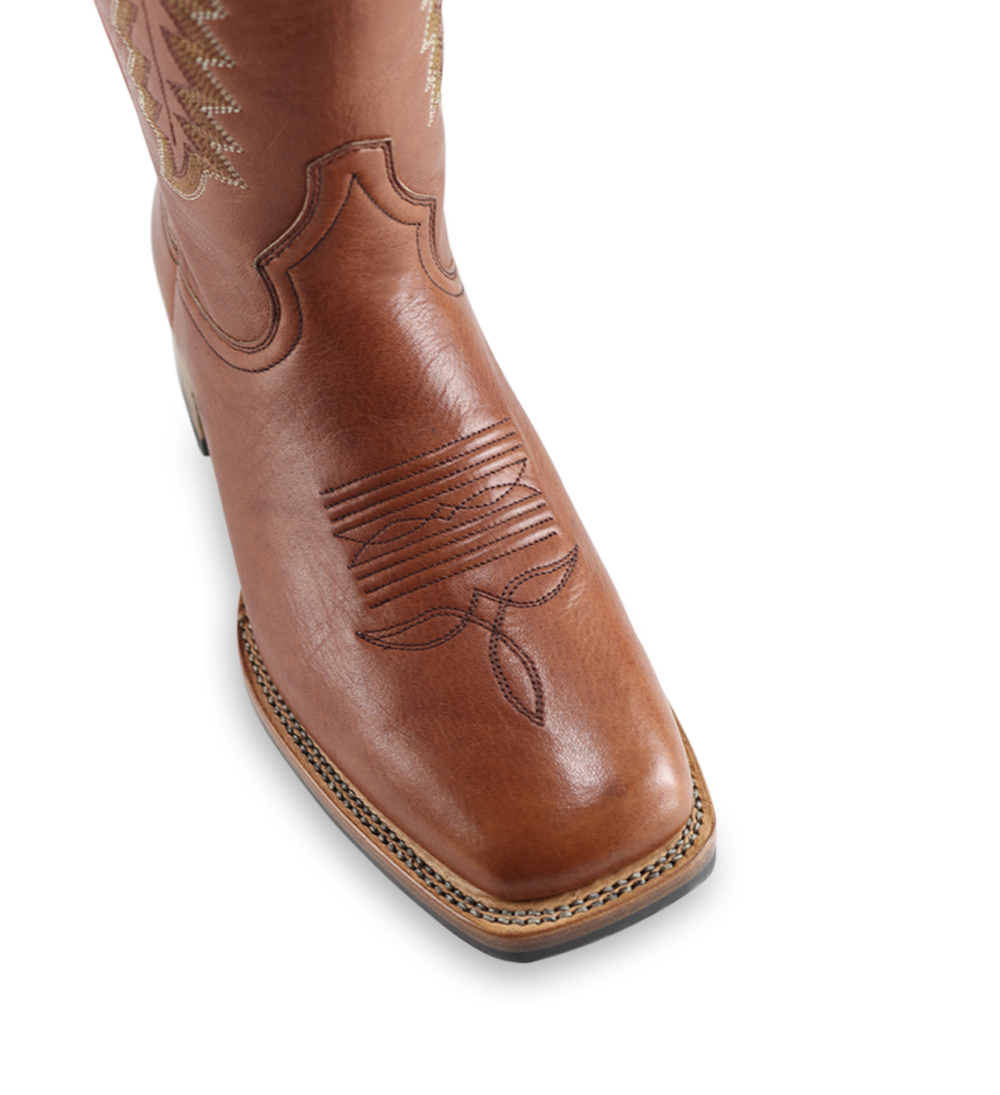 Dragon cowboy boots, brown leather