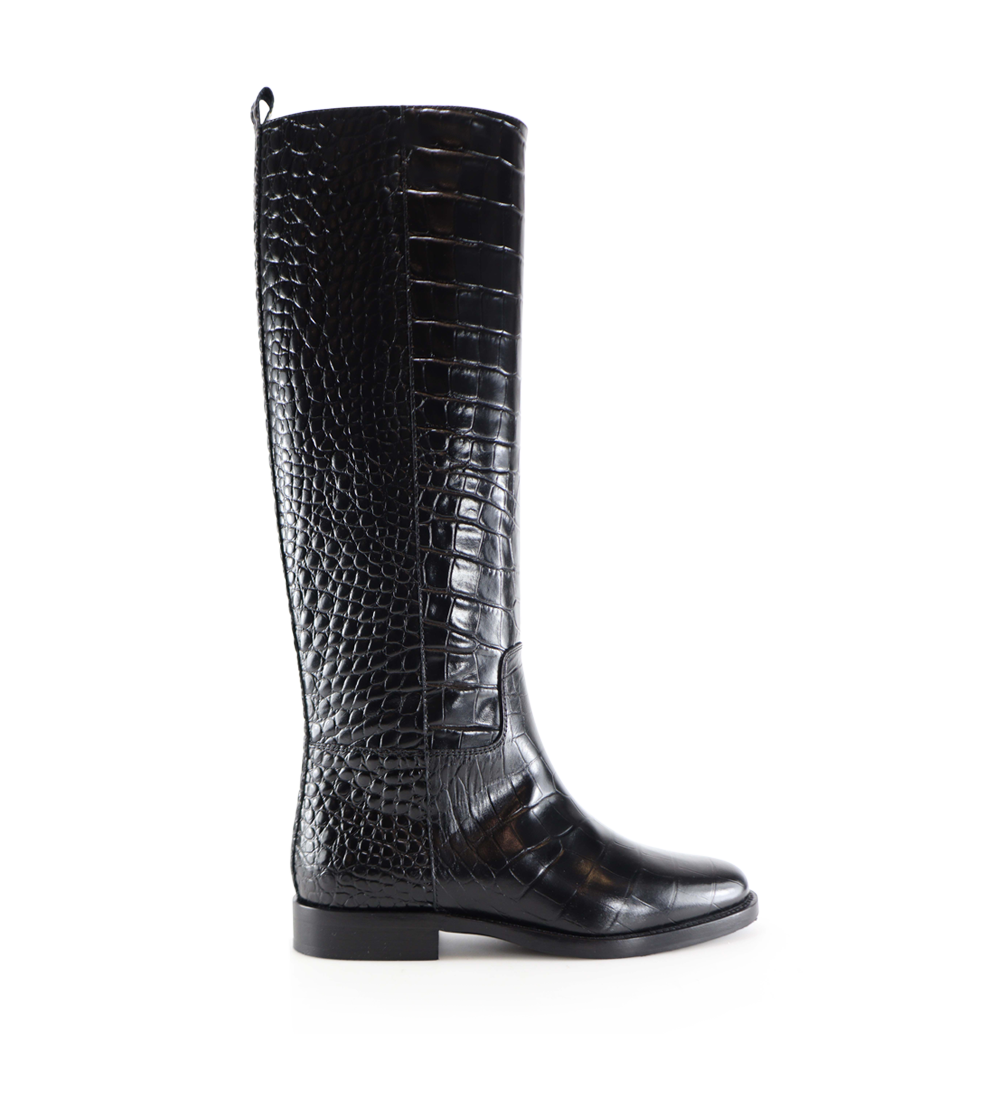 Izella boots, black crocodile