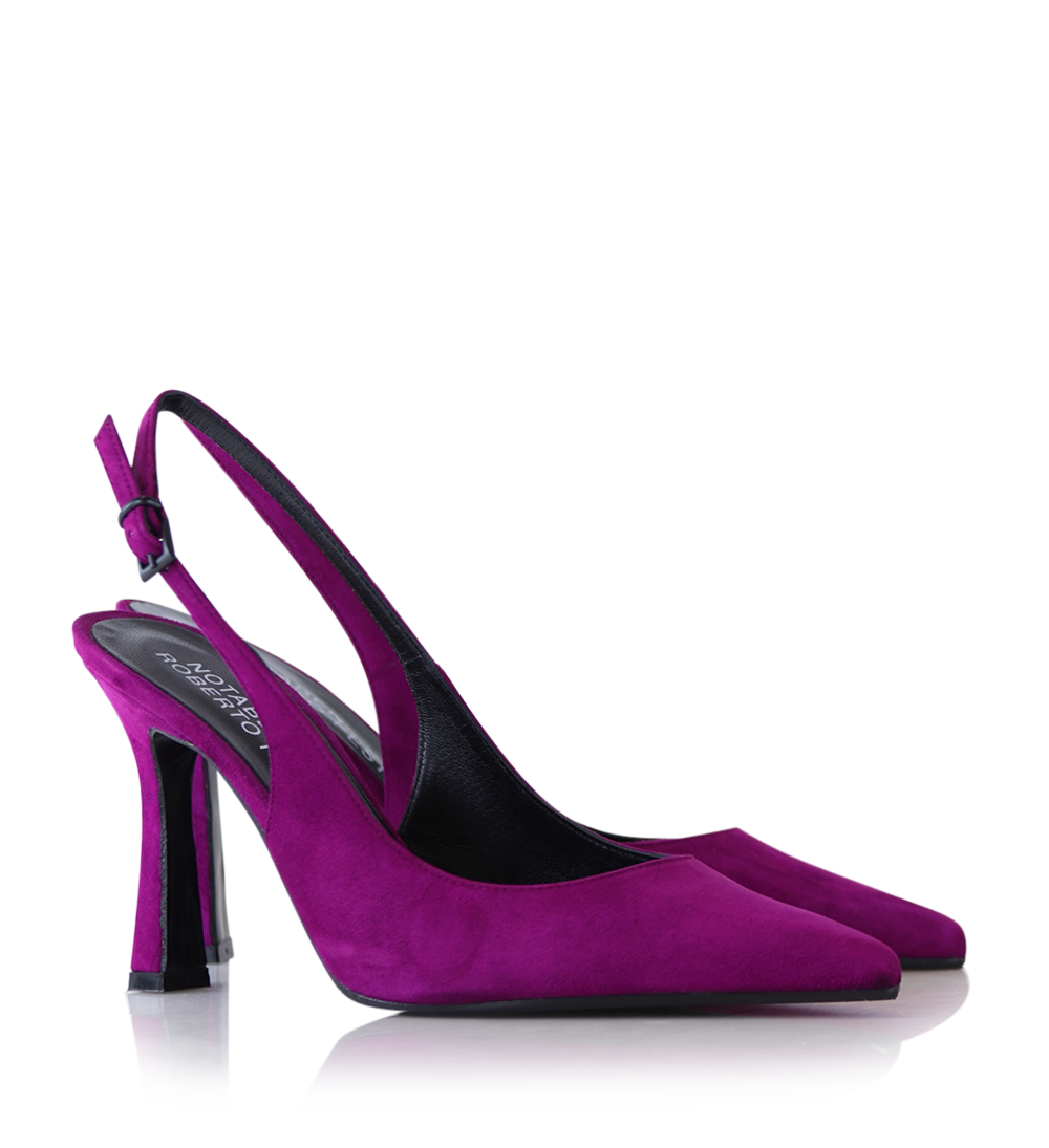Emilia 90 slingback stilettos, fuxia suede
