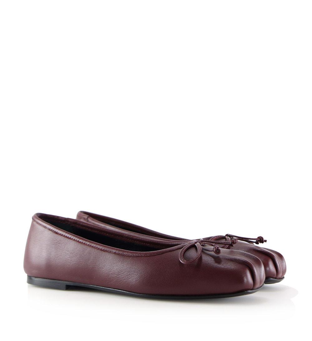 Serena ballerina, burgundy leather