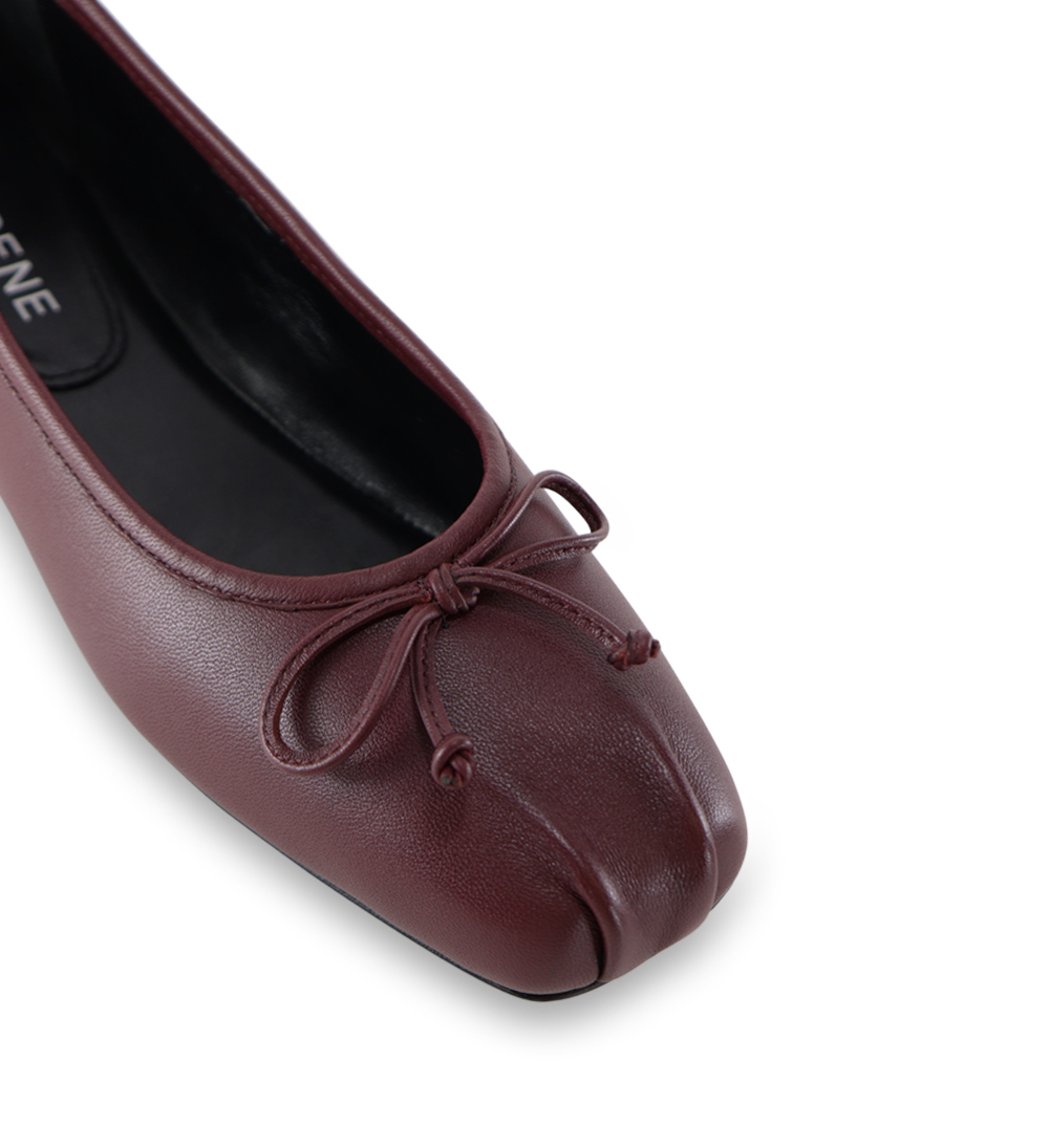Serena ballerina, burgundy leather